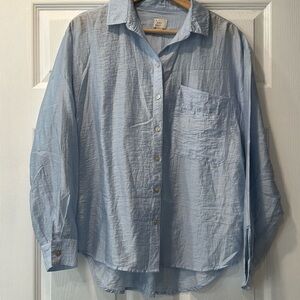 a new day Men's Casual Light Blue Button Down Shirt